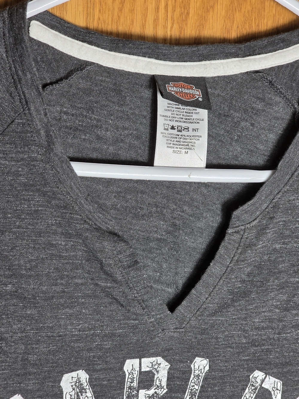 Harley-Davidson Women's Gray Graphic Tee Short Sleeve Medium Motorcyle Y2K Retro - Picture 2 of 4